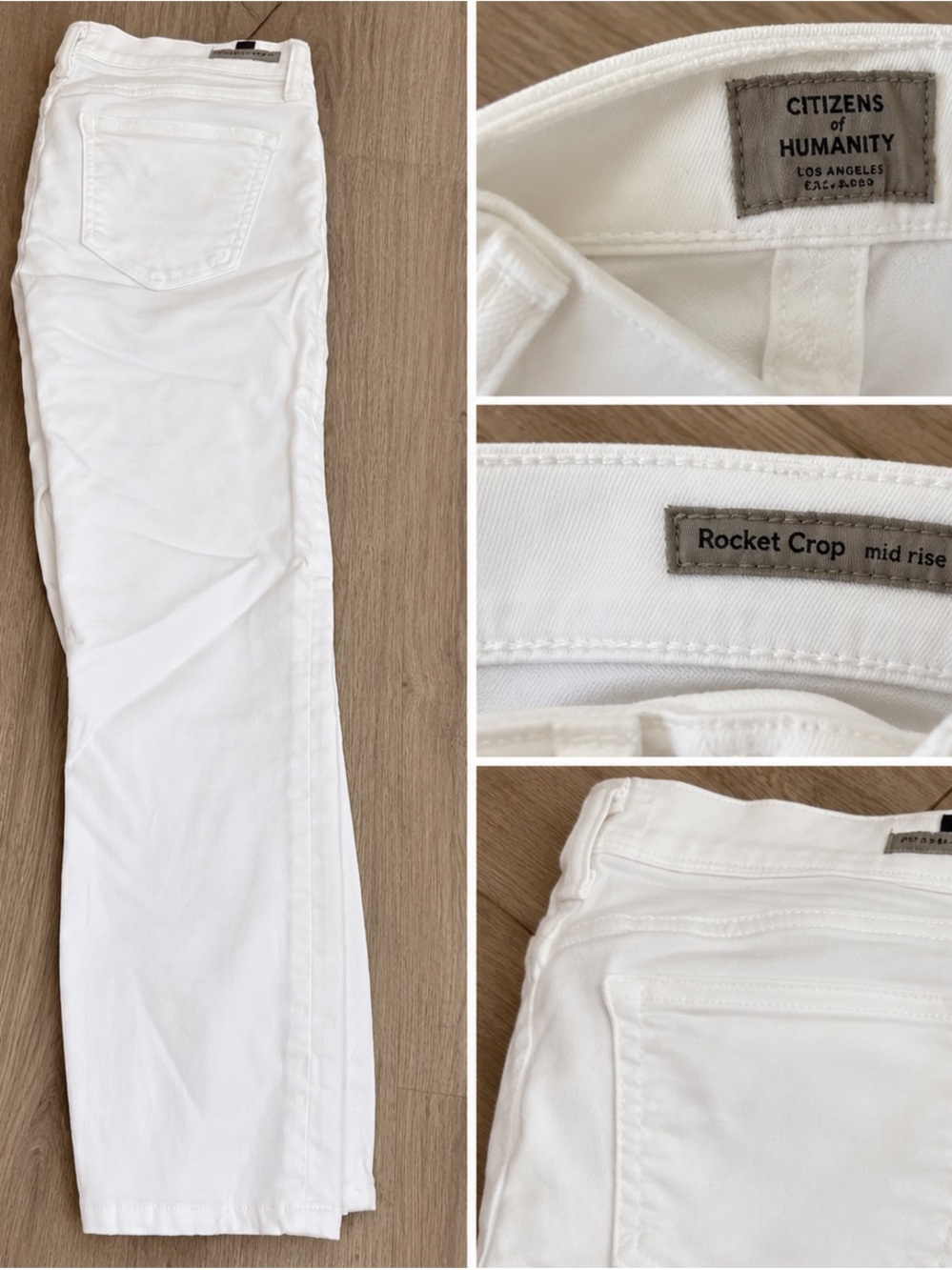 Citizens of Humanity White Rocket Crop Mid-Rise Jeans